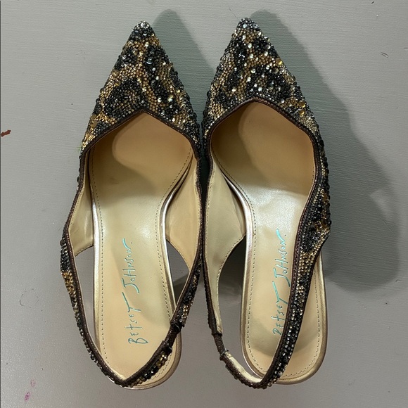 Betsey Johnson glittering beaded slingbacks - Picture 1 of 7